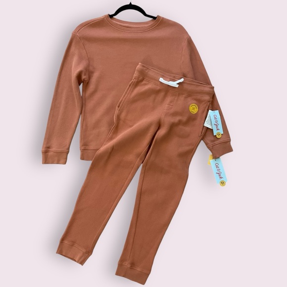 Cat & Jack Long Sleeve Waffle Knit Top and Bottom Set - Picture 1 of 3